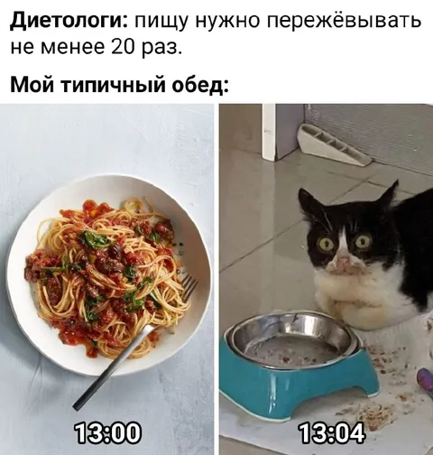 Типичный обед за четыре минуты