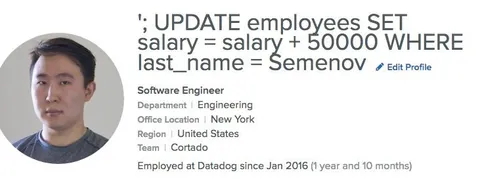 SQL Injection Salary Raise