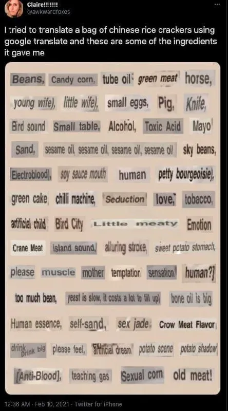Google Translate Rice Cracker Ingredients