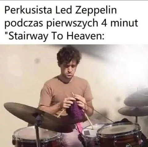 Perkusista Led Zeppelin robi na drutach