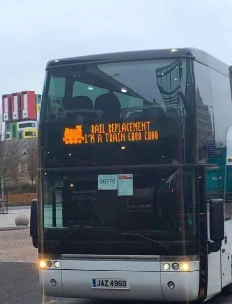 Rail Replacement Bus Says It’s a Train