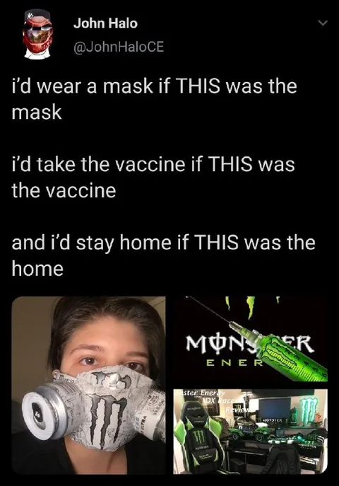 Monster Energy Mask Vaccine Home