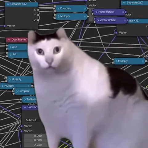 Кот в мире нод Blender