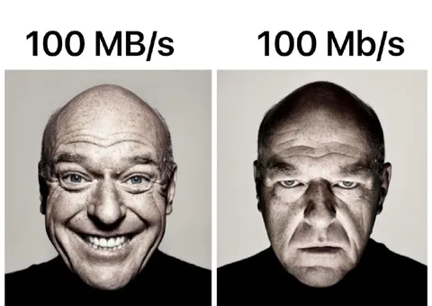 100 MB/s vs 100 Mb/s