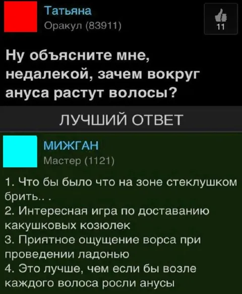Зачем вокруг ануса растут волосы