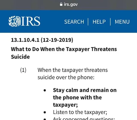 When the Taxpayer Threatens Suicide