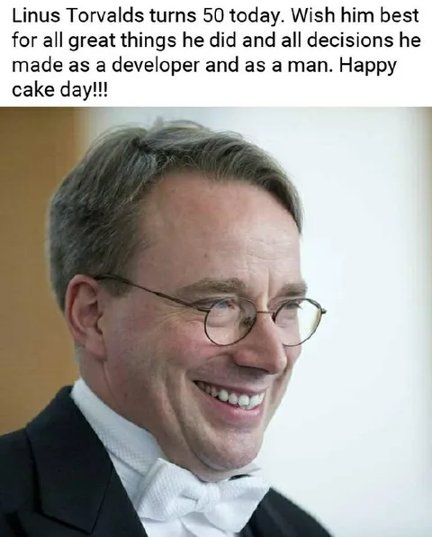 Linus Torvalds birthday cake day