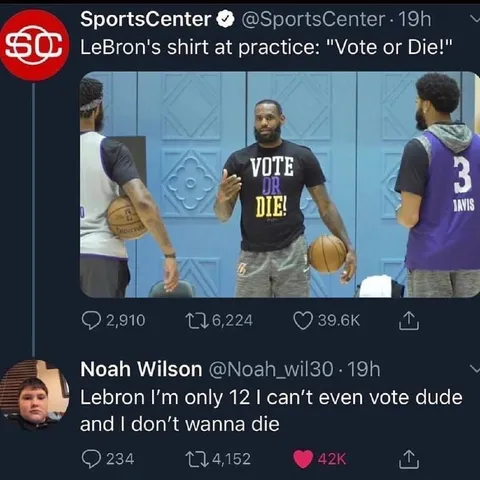 LeBron's Vote or Die Shirt