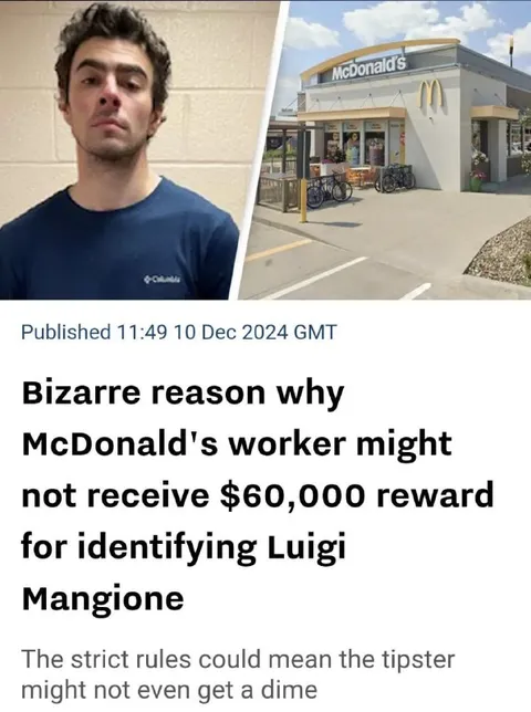 McDonald's Luigi Reward Rules