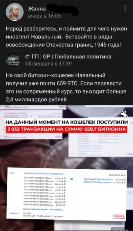 Навальный и 659 биткоинов
