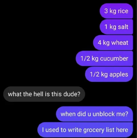 Grocery List After Unblocking