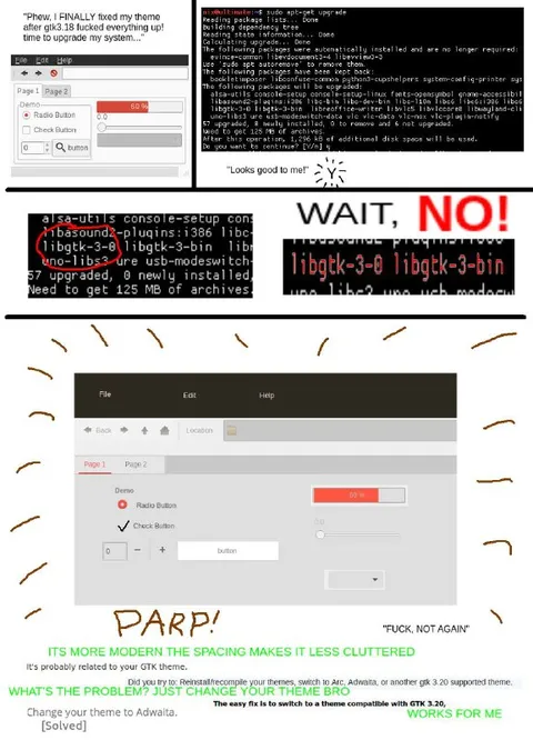 GTK Theme Upgrade Disaster