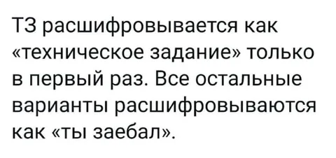 Как расшифровывается ТЗ