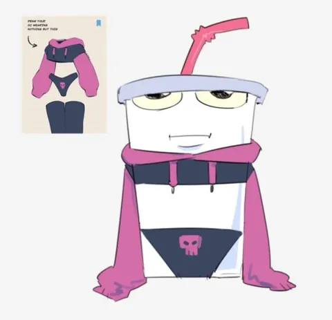 Pink and Navy Outfit Character