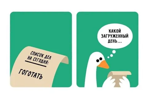 Гусь увидел список дел
