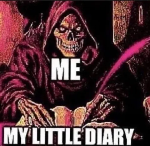 Grim Reaper Writing in Diary