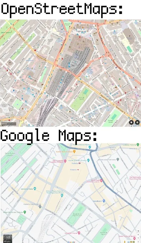 OpenStreetMap vs Google Maps