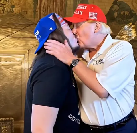 Trump Kisses American Fan