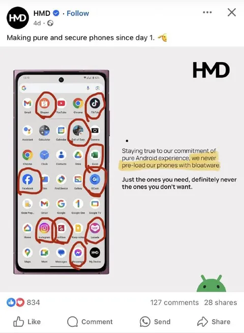 HMD Phone Full of Bloatware