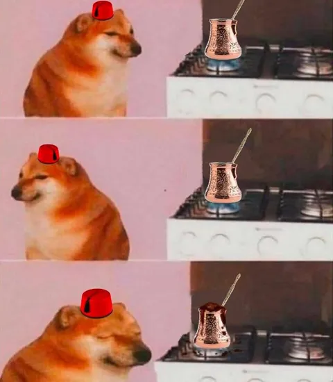 Доге варит кофе по-турецки