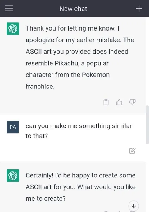 ChatGPT Forgets Pikachu