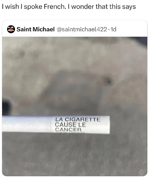 French Cigarette Warning