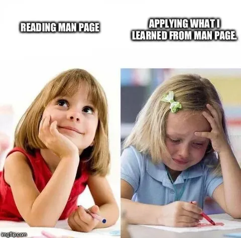 Reading Man Page vs Applying It