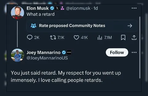 Elon Musk Calls Someone a Retard