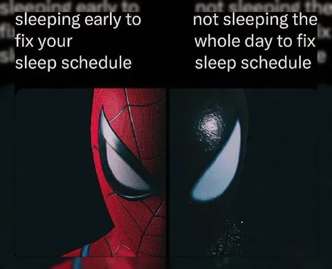 Sleeping Schedule Spider-Man and Venom