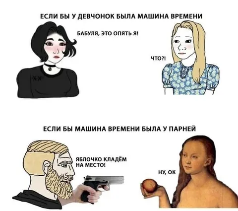 Машина времени у девчонок и парней