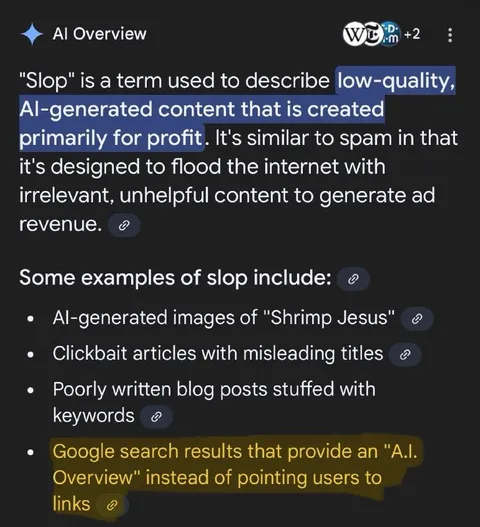Google AI Overview Is Slop