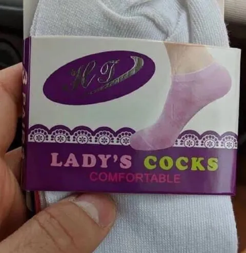 Lady's Cocks Socks Packaging