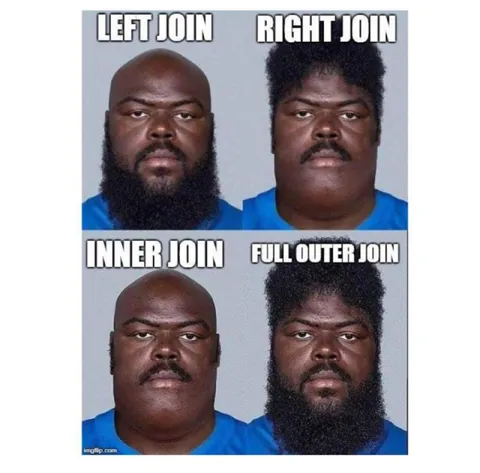 SQL Join Types Face Grid