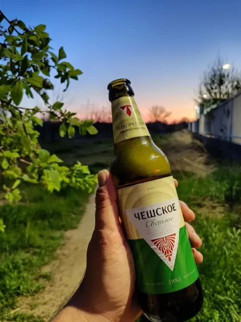 Чешское светлое на закате