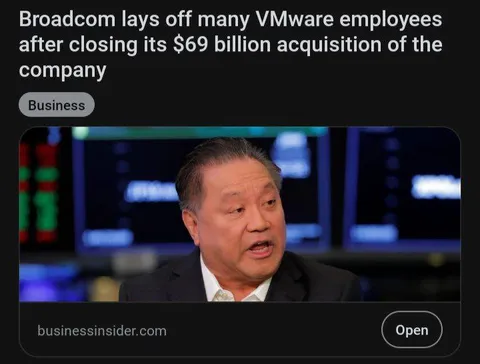 Broadcom Fires VMware Employees