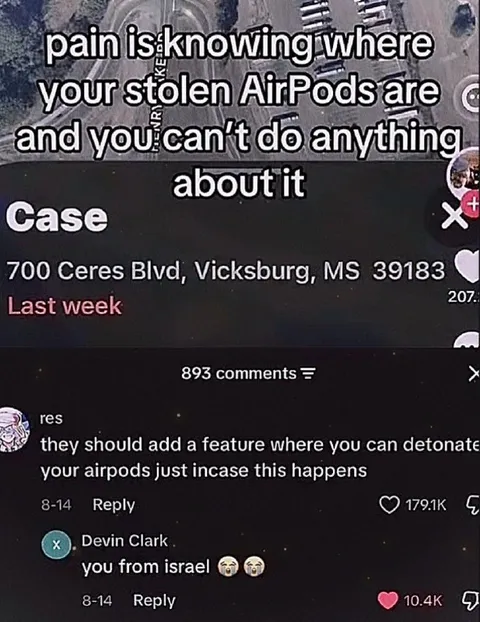 Stolen AirPods Location Pain