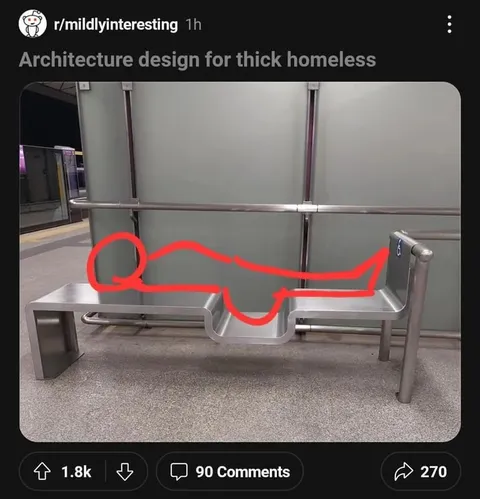 Bench Designed for Thick Homeless People
