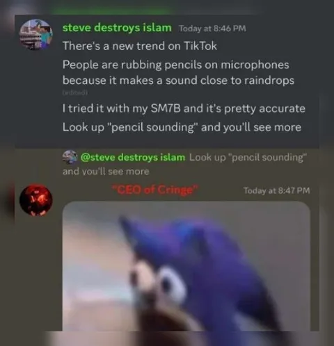 Pencil Sounding Sonic Reaction