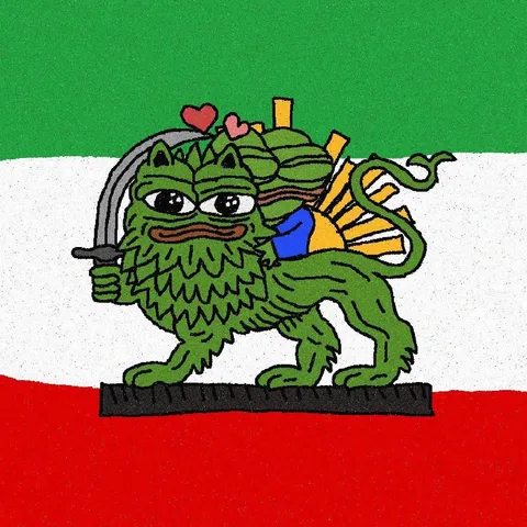 Пепе на фоне российского флага