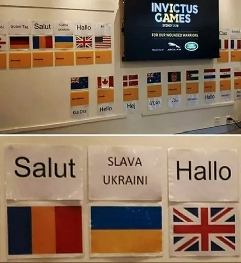 Salut, Slava Ukraini, Hallo
