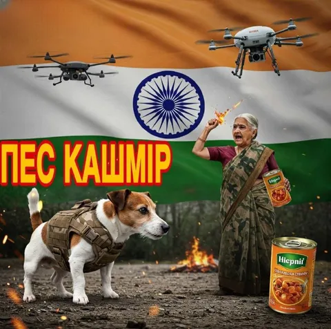 Пёс Кашмир с дронами