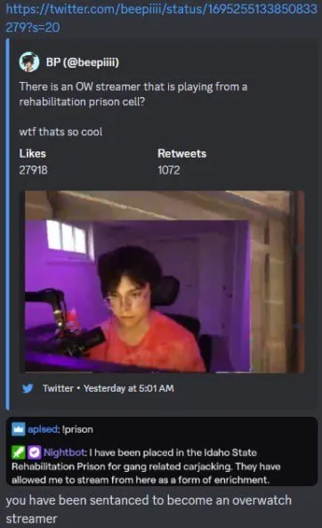 Sentenced to Become an Overwatch Streamer
