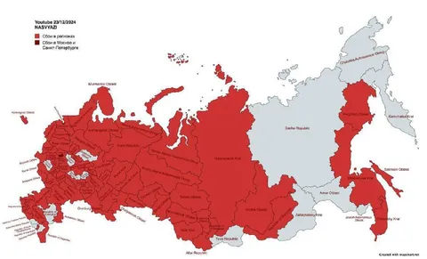 YouTube Availability Map of Russia