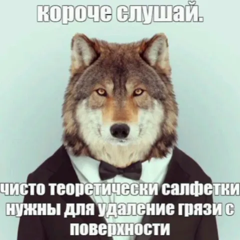 Волк объясняет про салфетки