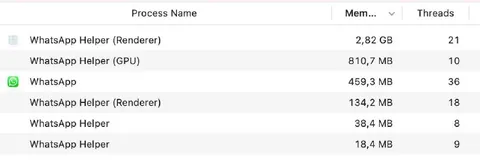 WhatsApp Electron Memory Bloat