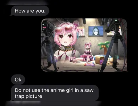 Anime Girl in a Saw Trap