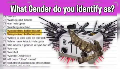 Weaponized Battle Toaster Gender