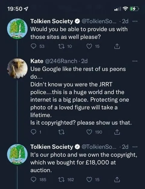 Tolkien Society Copyright Reply