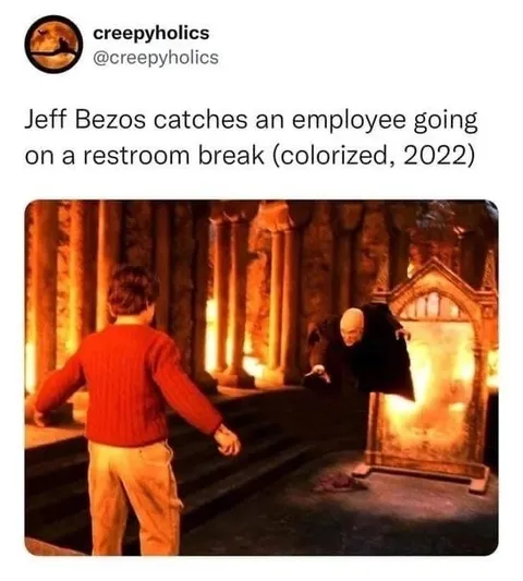 Jeff Bezos Catches Bathroom Break