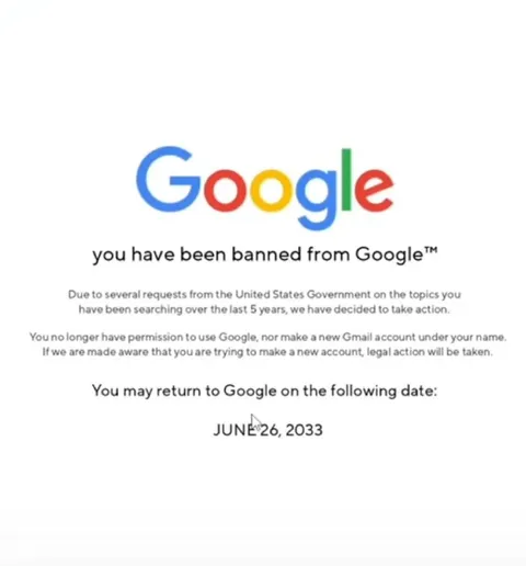 Banned From Google Until 2033